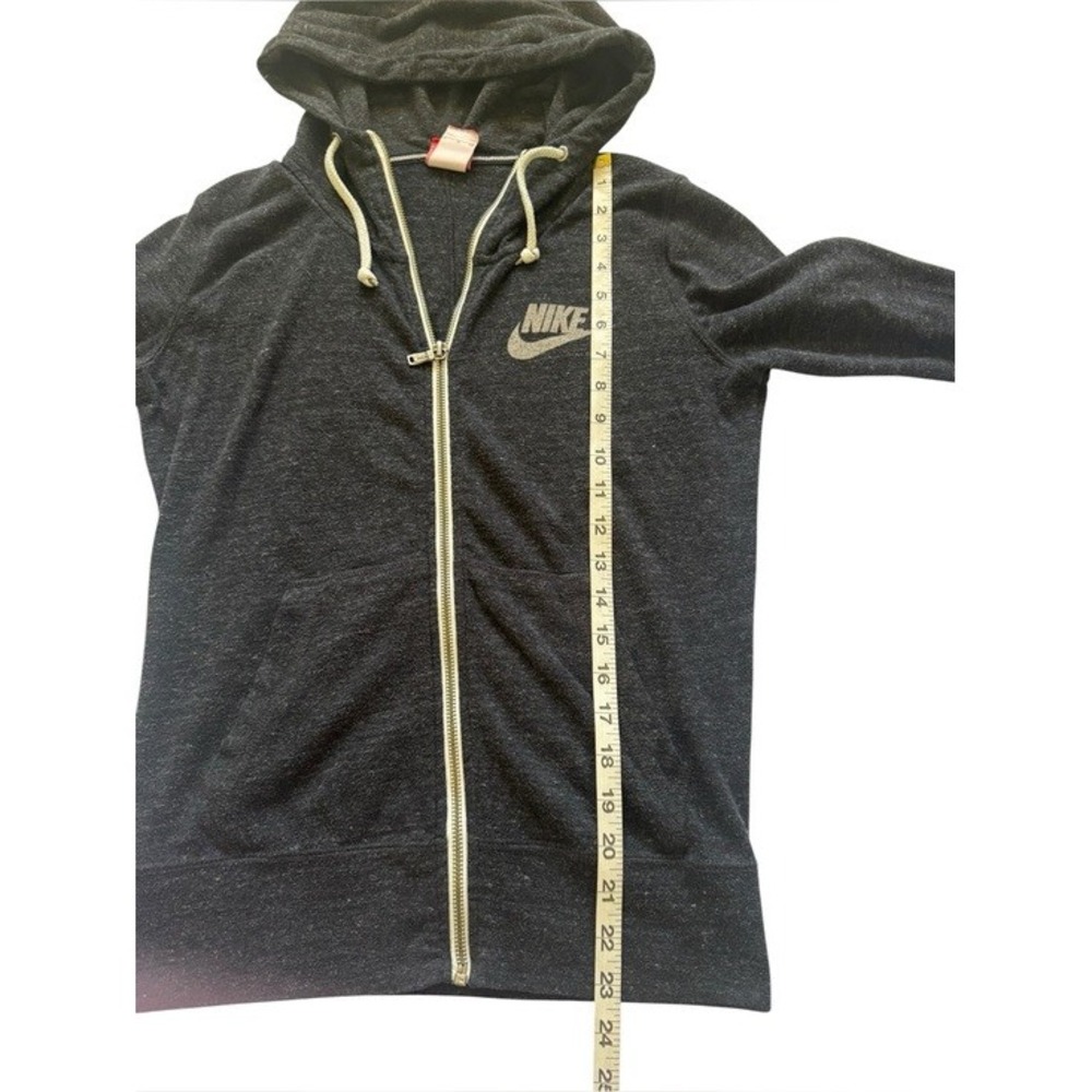 Nike‎ Womens Full Zip Hoodie Charcoal Heather Grey Lightweight Jersey Size Small - Picture 10 of 12